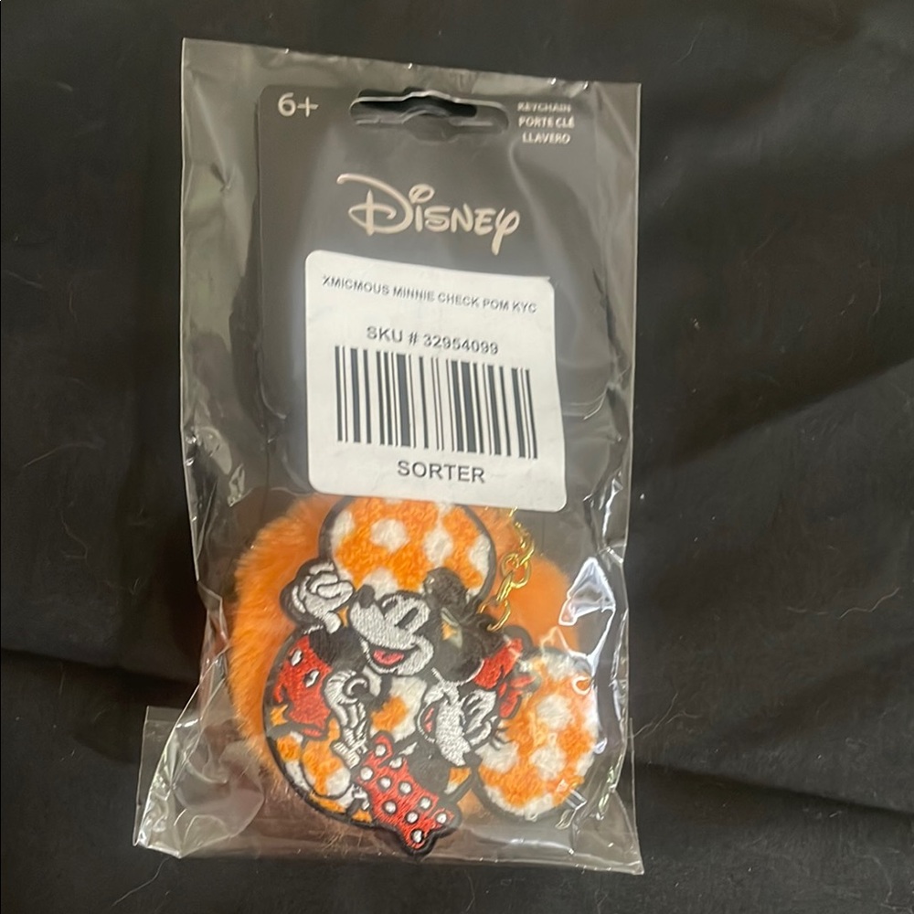 Disney Loungefly Brand New Mickey & Minnie Mouse POM POM KEYCHAIN